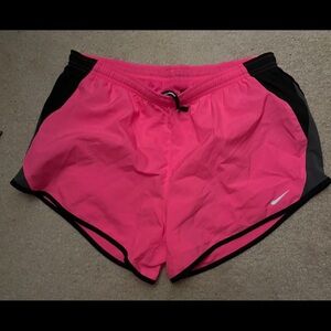 Nike Hot Pink and Black Running Shorts